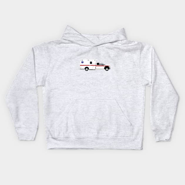 White F serie Ambulance Red Striping Kids Hoodie by BassFishin